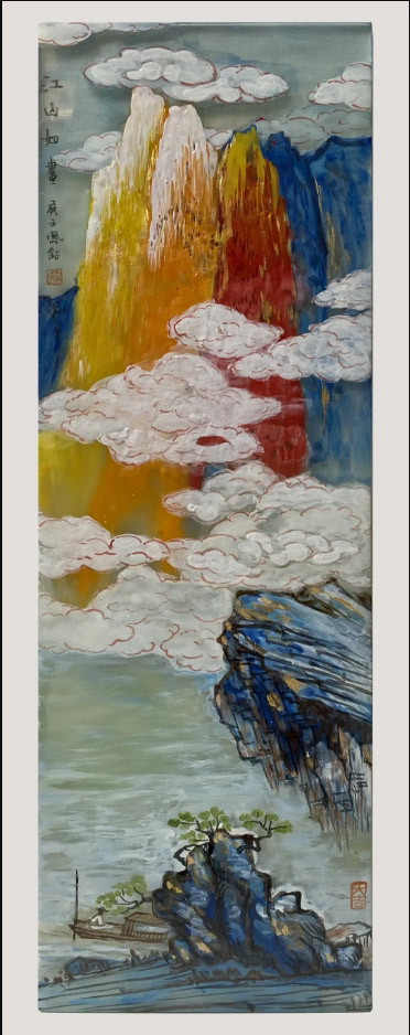 流光溢彩佛山首届琉璃画交流展开幕